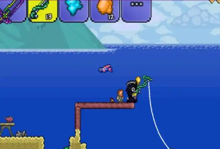 泰拉瑞亚钓鱼竿怎么做