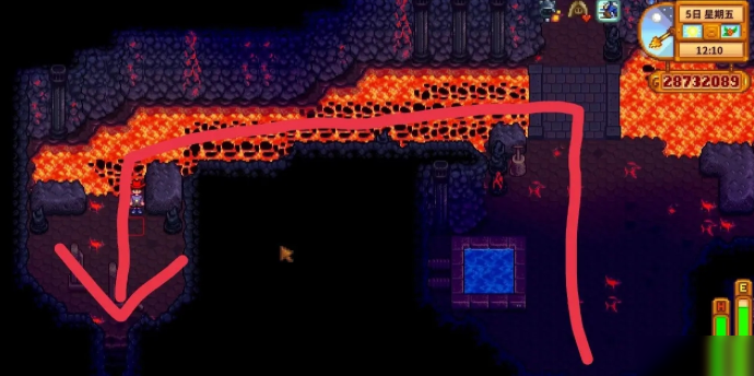 星露谷物语姜岛怎么过岩浆